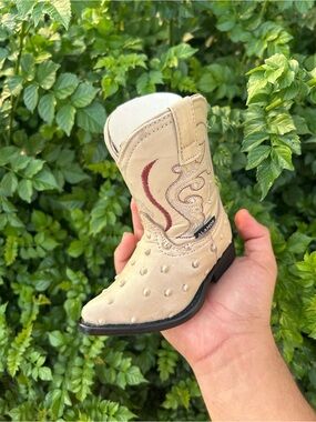 bone Ostrich baby Cowboy Boot